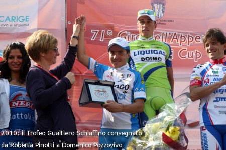 Trofeo schiaffino 2010 Pinotti consegna pozzovivo